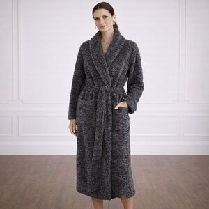 Barefoot Dreams Cozychic Robe Women’s Size 1 Small / Medium In Black & White